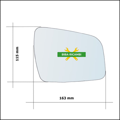 Piastra Retrovisore Termica Lato Sx-Guidatore Per Opel Zafira B solo dal 2008-2012&gt; BIBA-RICAMBI
