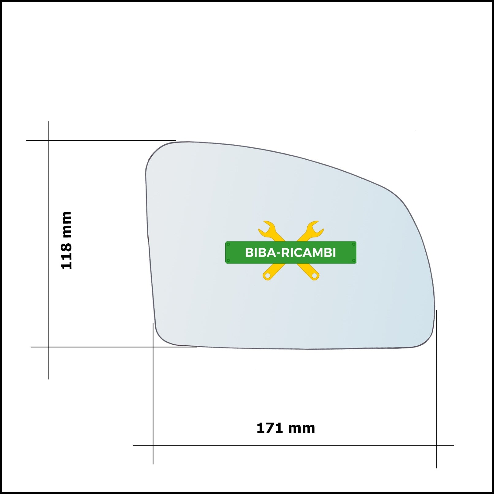 V. Piastra Retrovisore Termica Asferica Lato Sx-Guidatore Per Opel Meriva A (X03) dal 2003-2010 BIBA-RICAMBI