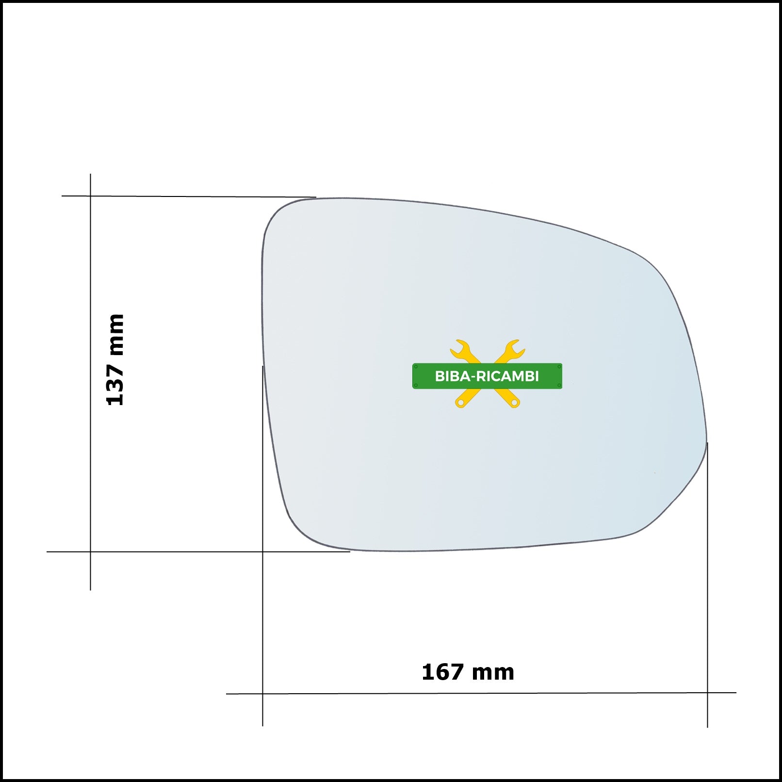 Vetro Specchio Retrovisore Asferico Lato Dx-Passeggero Per Volvo XC90 II (256) dal 2014> BIBA-RICAMBI