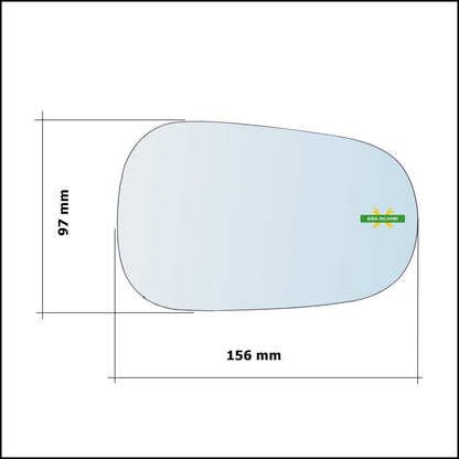 Piastra Retrovisore Termica Lato Sx-Guidatore Per Renault Clio I (B/C) dal 1990-1998 BIBA-RICAMBI