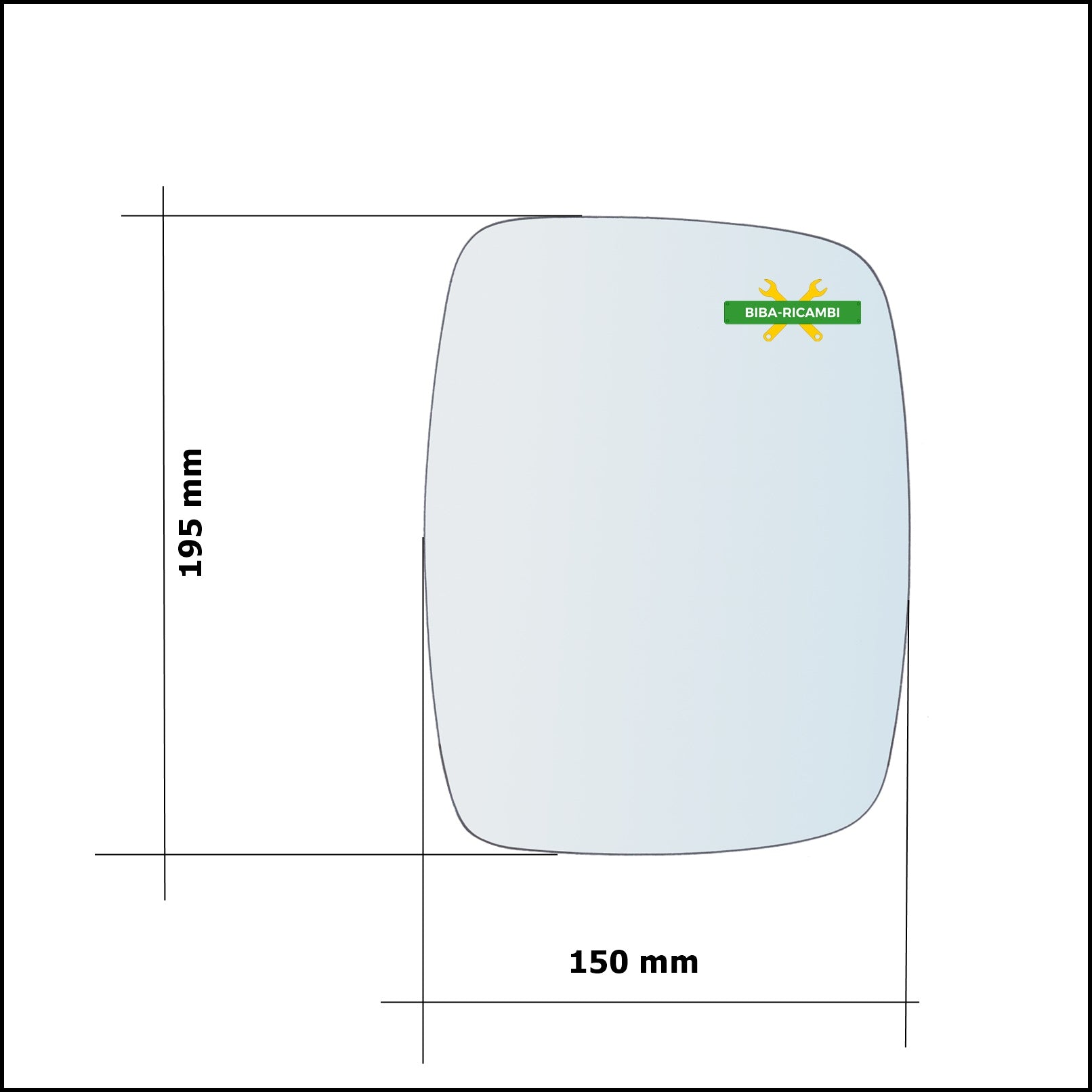 Vetro Specchio Retrovisore Asferico Lato Sx-Guidatore Per Mercedes Vito I (W638) dal 1996-2003 BIBA-RICAMBI