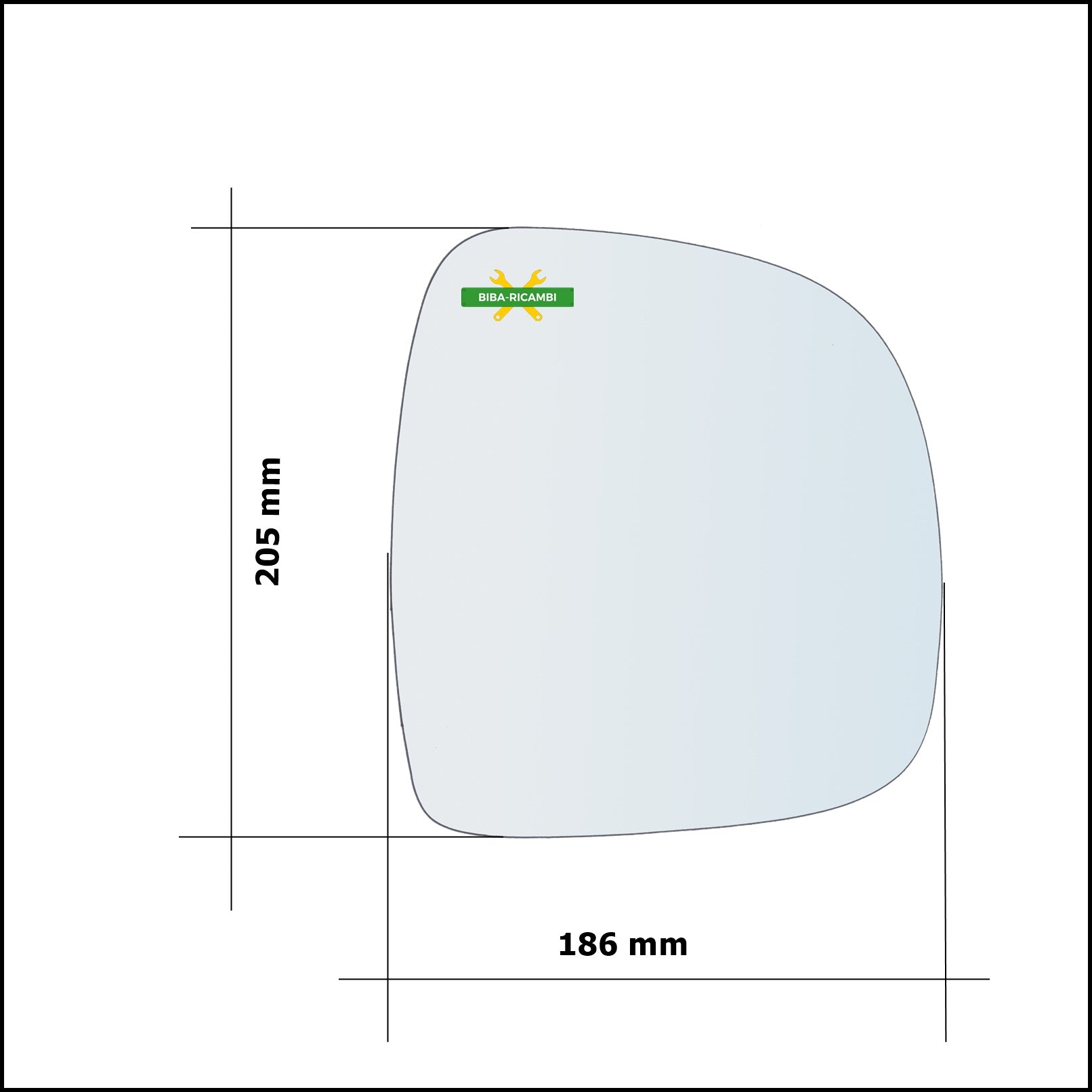 Vetro Specchio Retrovisore Asferico Lato Sx-Guidatore Per Mercedes Vaneo (414) dal 2002-2005 BIBA-RICAMBI