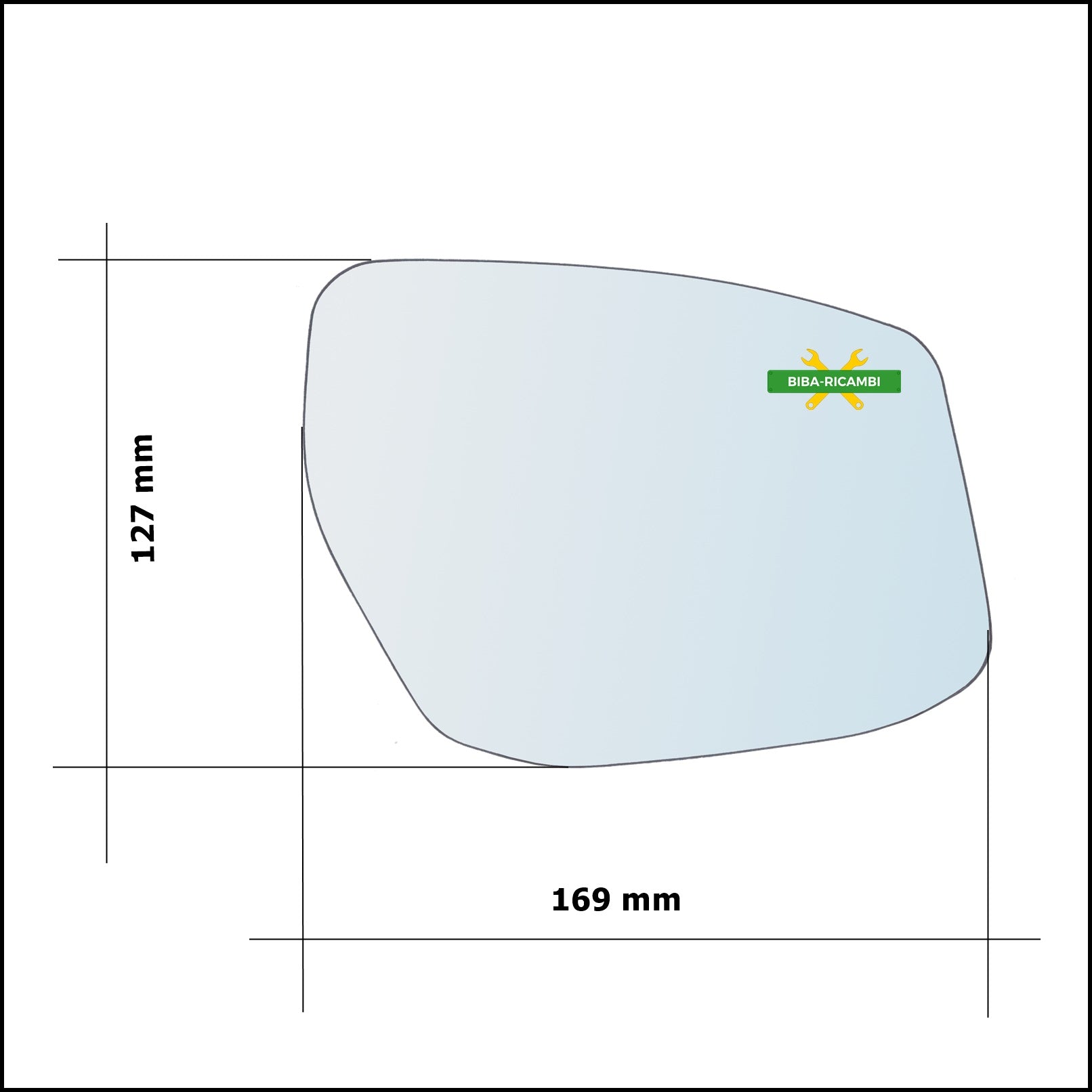 Vetro Specchio Retrovisore Asferico Lato Dx-Passeggero Per Nissan Pulsar III (C13) dal 2012> BIBA-RICAMBI