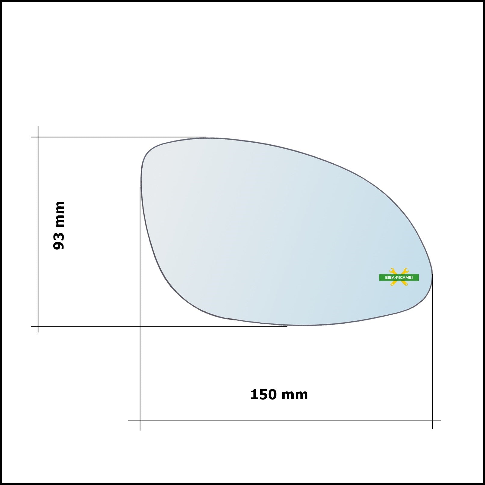 Vetro Specchio Retrovisore Cromato Lato Sx-Guidatore Per Opel Vectra B (J96) dal 1995-2004 BIBA-RICAMBI