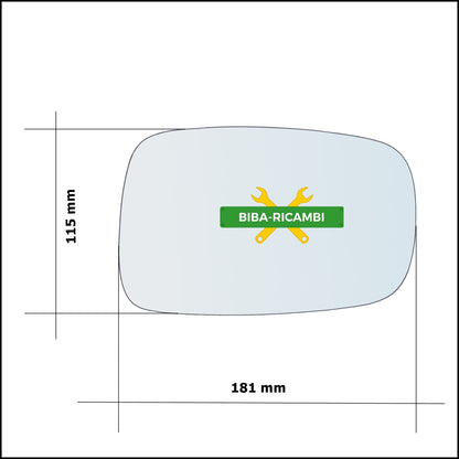 Vetro Specchio Retrovisore Lato Sx-Guidatore Per Suzuki Liana (ER) dal 2001&gt; BIBA-RICAMBI
