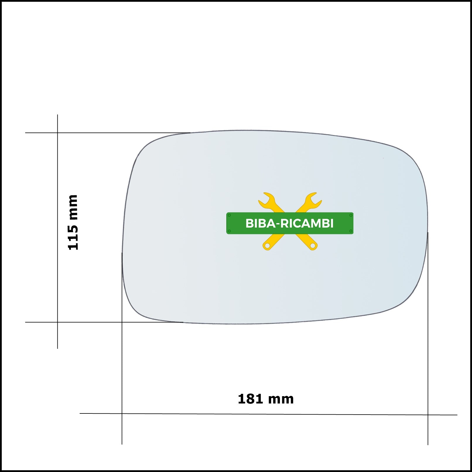 Vetro Specchio Retrovisore Asferico Lato Dx-Passeggero Per Suzuki Liana (ER) dal 2001> BIBA-RICAMBI