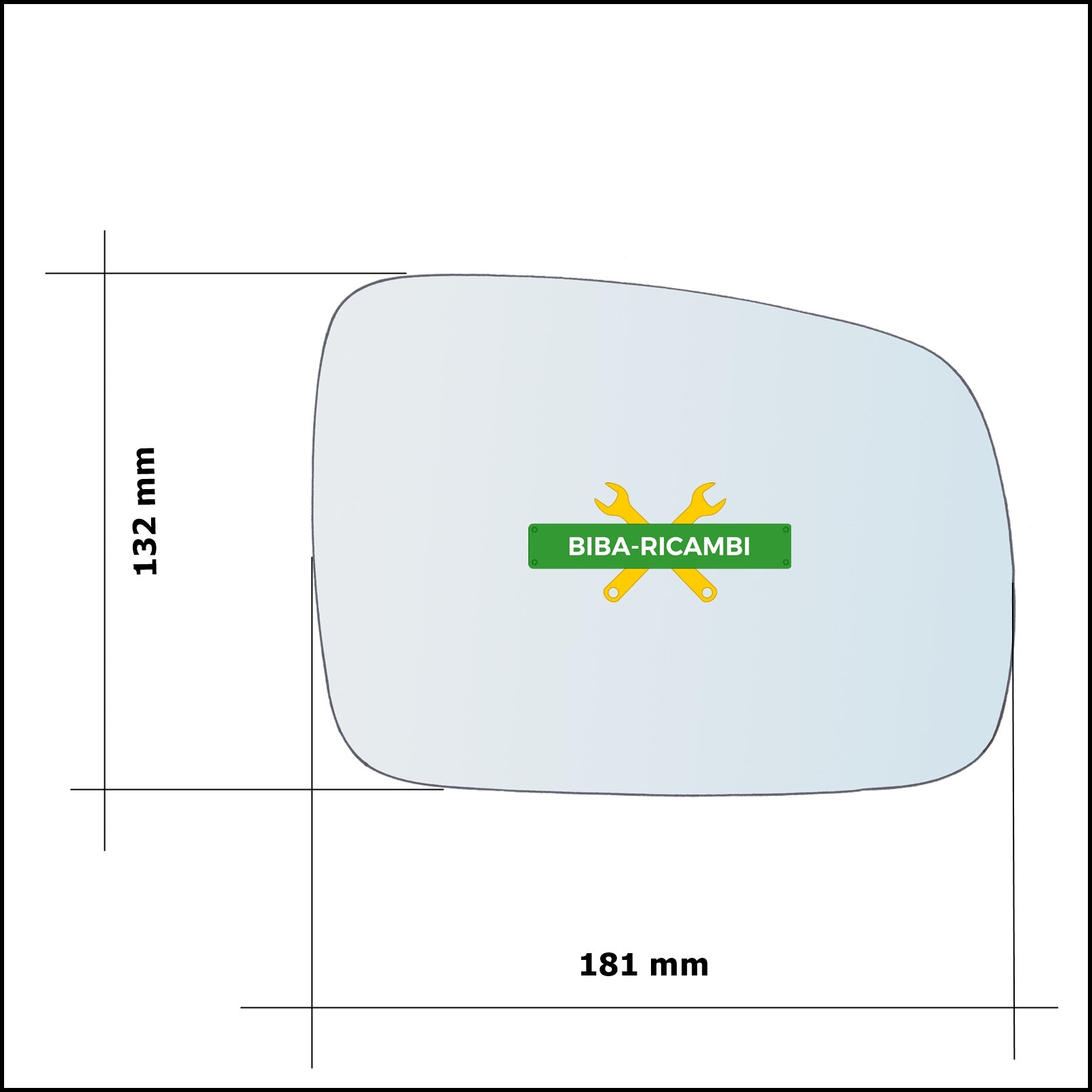 Vetro Specchio Retrovisore Asferico Lato Sx-Guidatore Per Hyundai Terracan (HP) dal 2001-2008 BIBA-RICAMBI