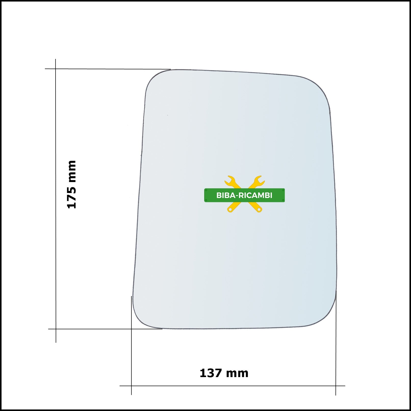 Vetro Specchio Retrovisore Lato Sx-Guidatore Per Fiat Fiorino I (147) solo dal 1998-2007 BIBA-RICAMBI
