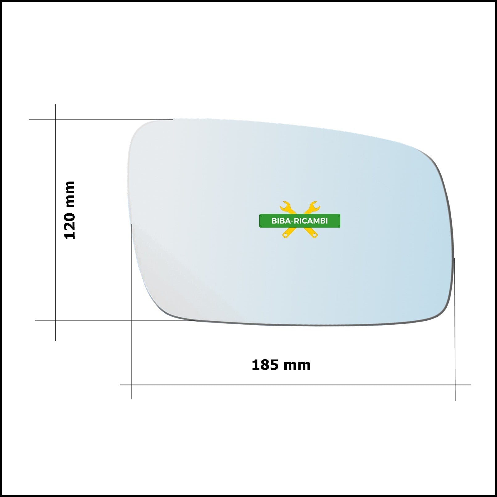Vetro Specchio Retrovisore Asferico Lato Dx-Passeggero Per Volkswagen Phaeton (3D1) solo dal 2002-2010 BIBA-RICAMBI