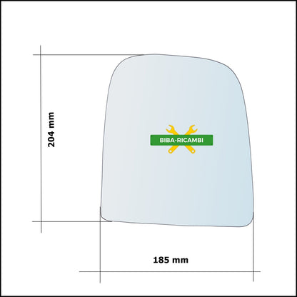 Piastra Retrovisore Termica Superiore Lato Sx-Guidatore Per Iveco Daily IV dal 2006-2012 BIBA-RICAMBI