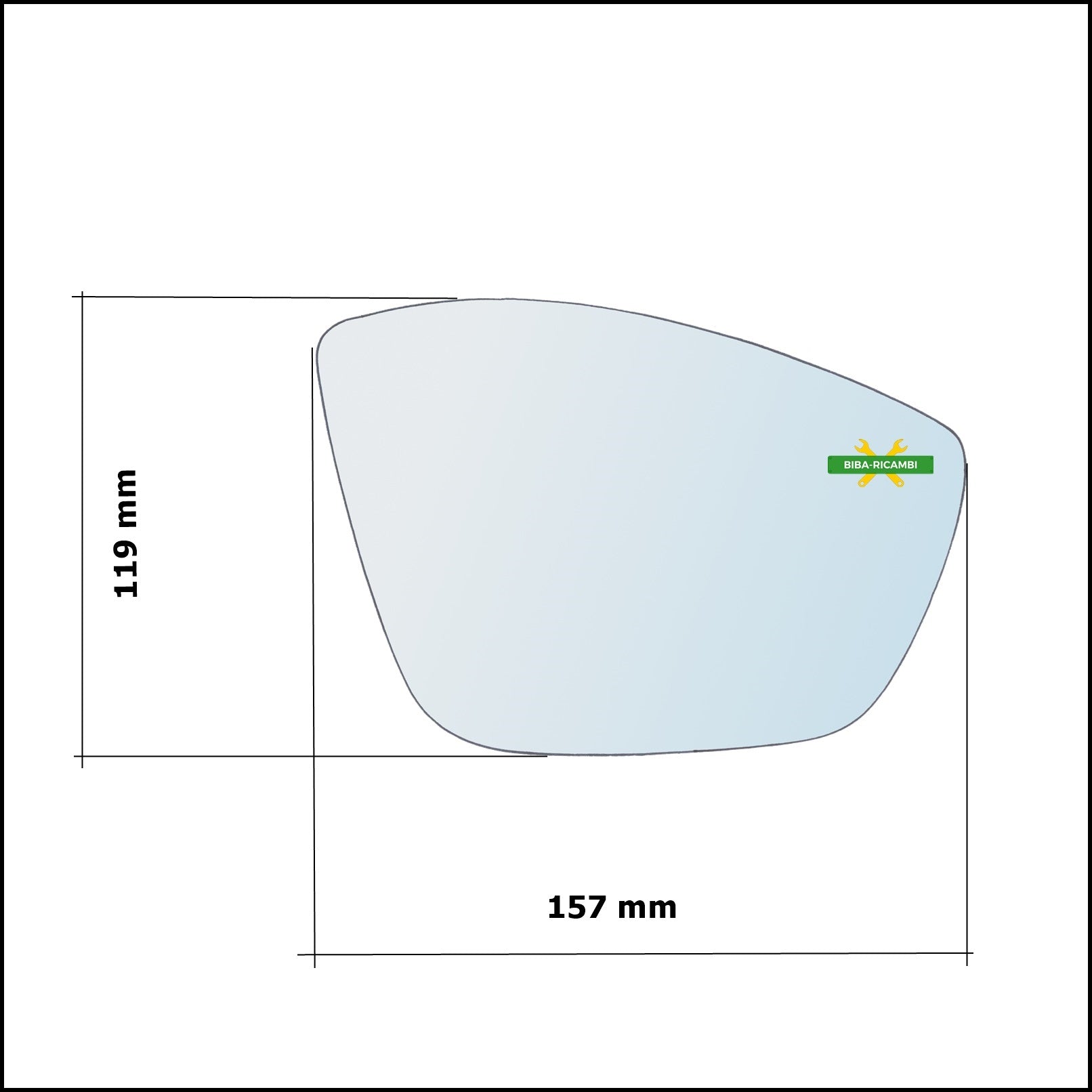 Piastra Retrovisore Termica Blind Spot Lato Sx-Guidatore Per Peugeot 2008 I (CU) dal 2013&gt; BIBA-RICAMBI