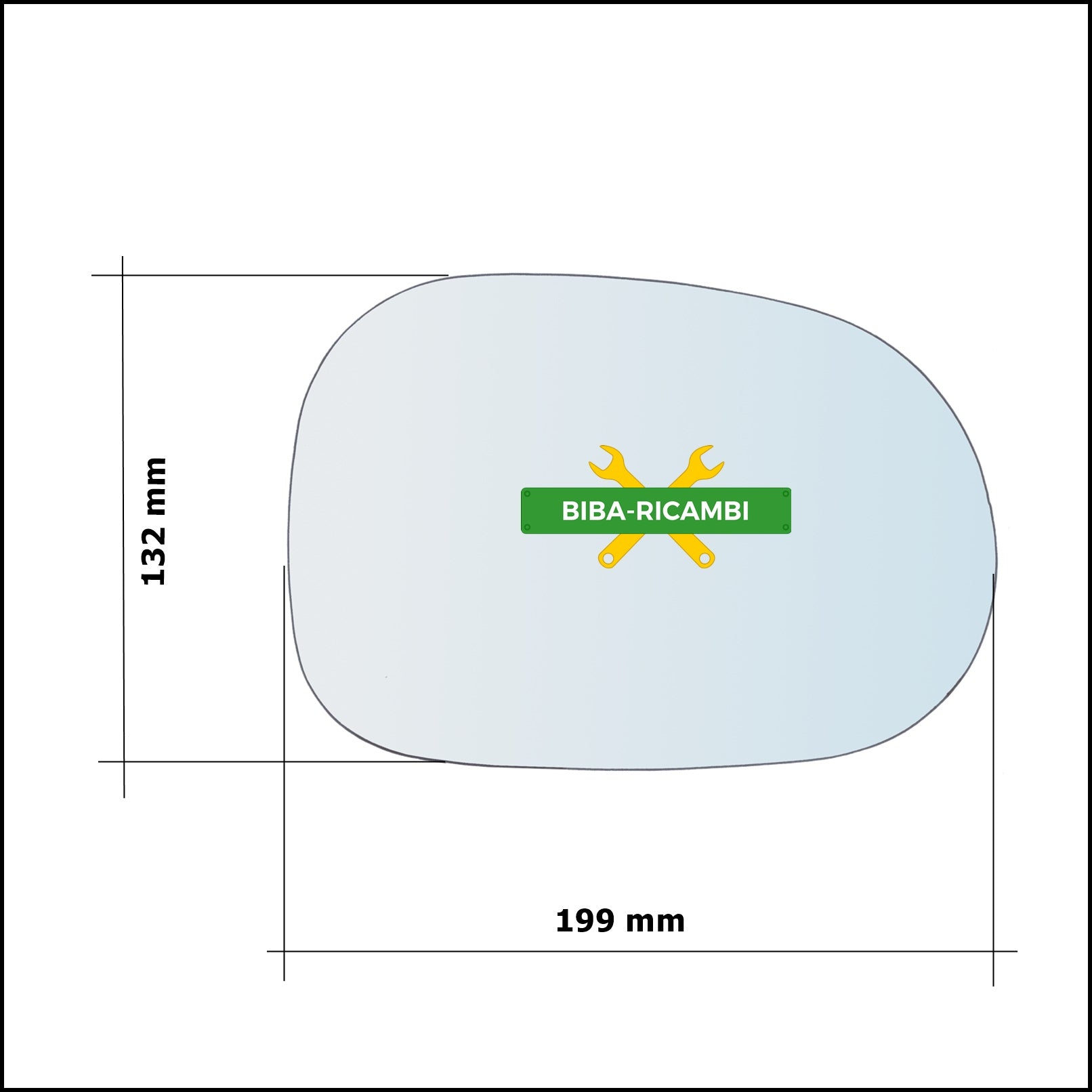 Vetro Specchio Retrovisore Asferico Lato Sx-Guidatore Per Mercedes ML (W163) solo dal 1998-2001 BIBA-RICAMBI