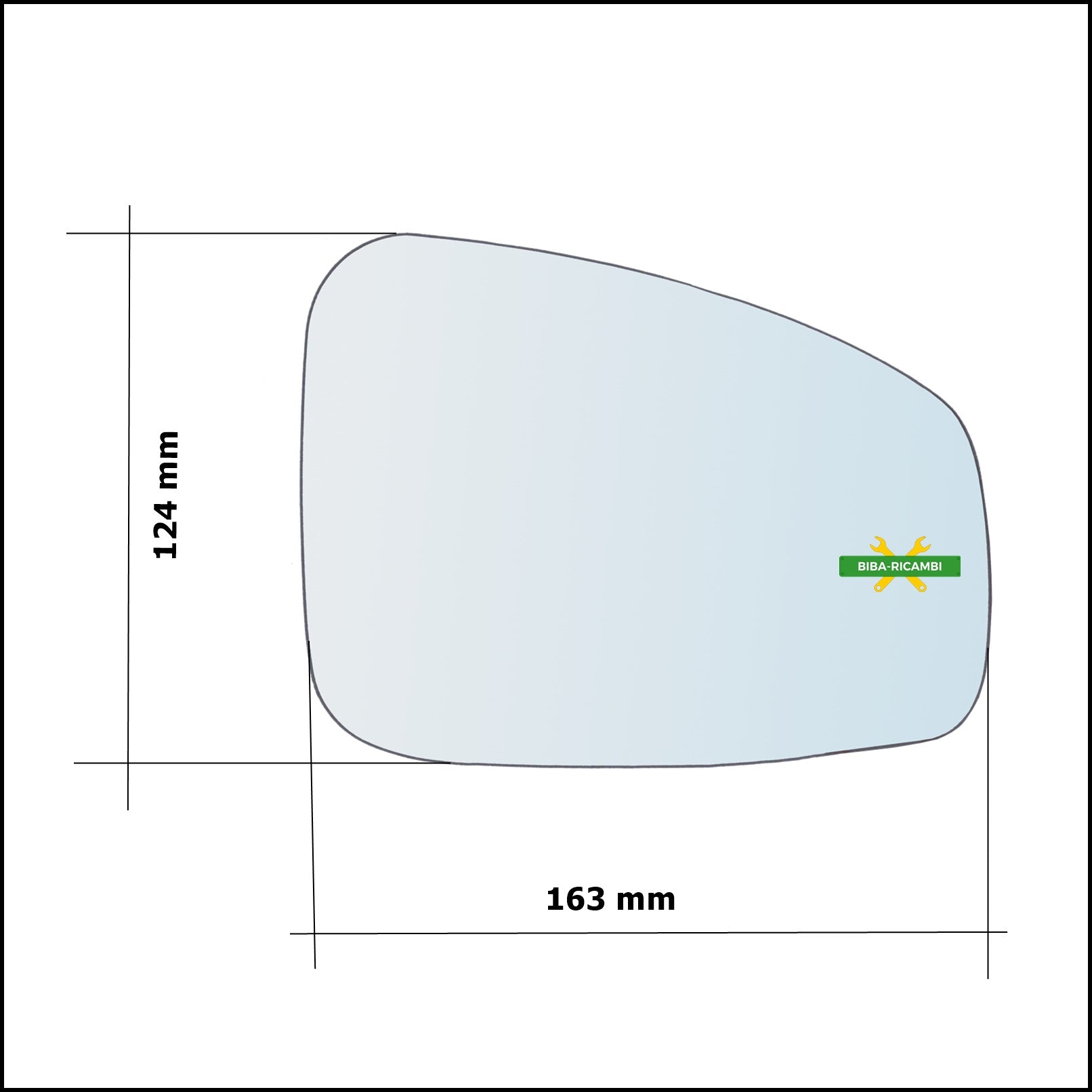 S. Piastra Retrovisore Asferica Termica Lato Sx-Guidatore Per Renault Laguna Coupe dal 2007-2015 BIBA-RICAMBI