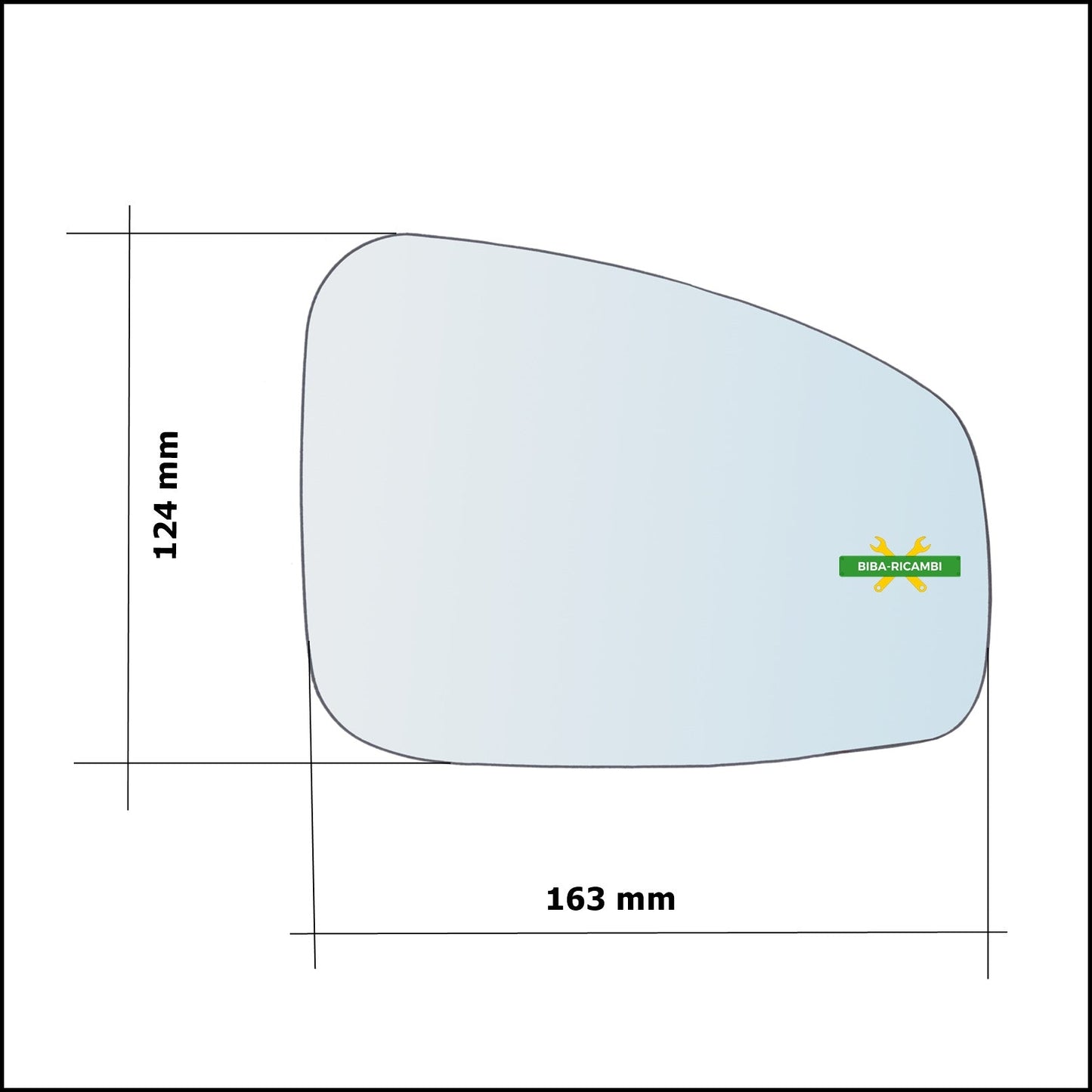 S. Piastra Retrovisore Asferica Termica Lato Sx-Guidatore Per Renault Laguna III dal 2007-2015 BIBA-RICAMBI