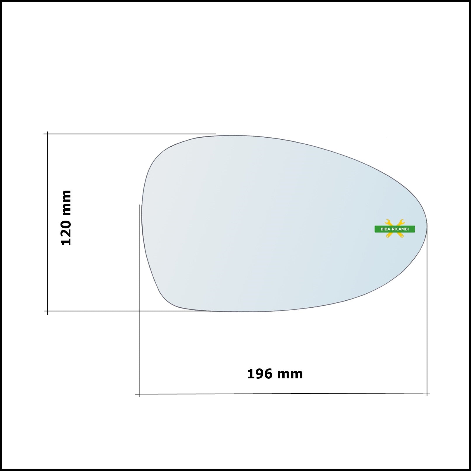 Piastra Retrovisore Termica Asferica Lato Sx-Guidatore Per Alfa Romeo 147 (937) solo dal 2009-2010 BIBA-RICAMBI
