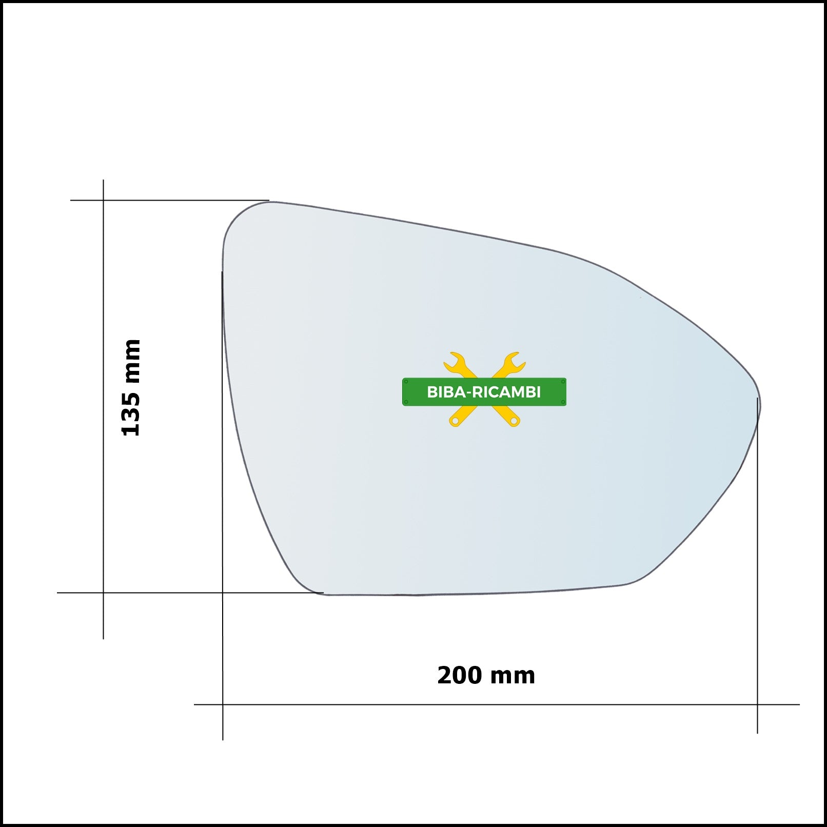 Piastra Retrovisore Termica Blind Spot Lato Dx-Passeggero Per Hyundai Tucson dal 2021&gt; BIBA-RICAMBI