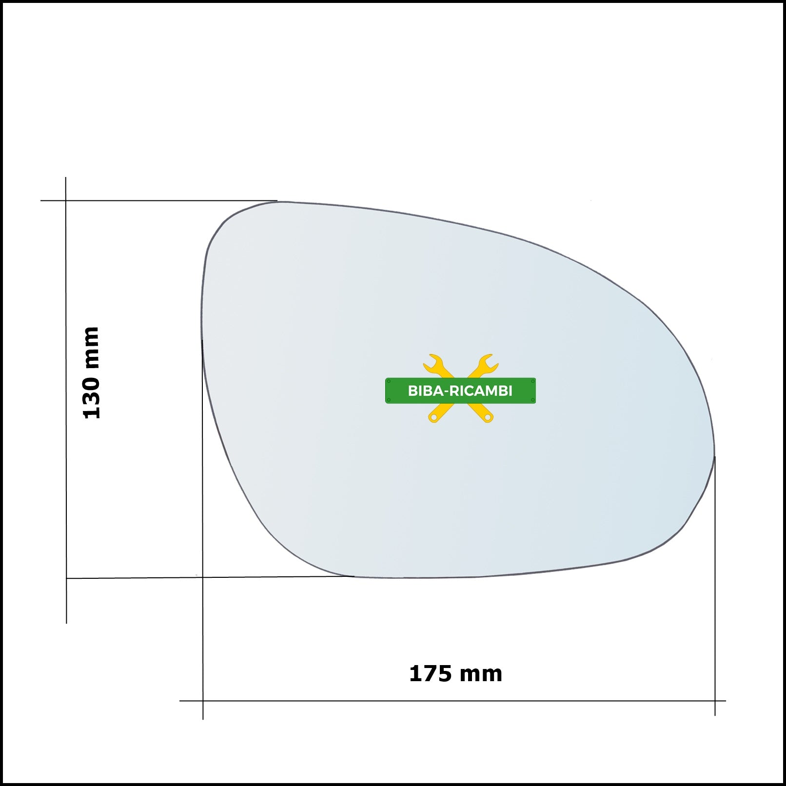 Piastra Retrovisore Asferica Lato Dx-Passeggero Per Hyundai i30 I (FD) dal 2007-2010 BIBA-RICAMBI
