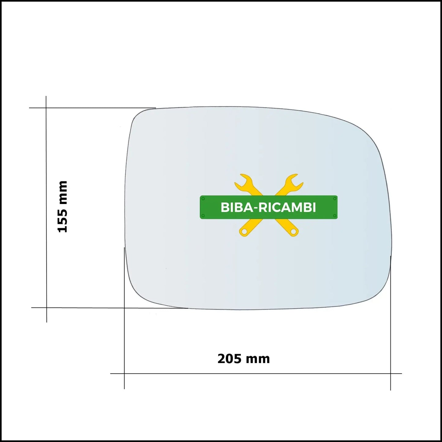 Vetro Specchio Retrovisore Lato Dx Compatibile Per Isuzu Rodeo dal 2002-2008 BIBA-RICAMBI