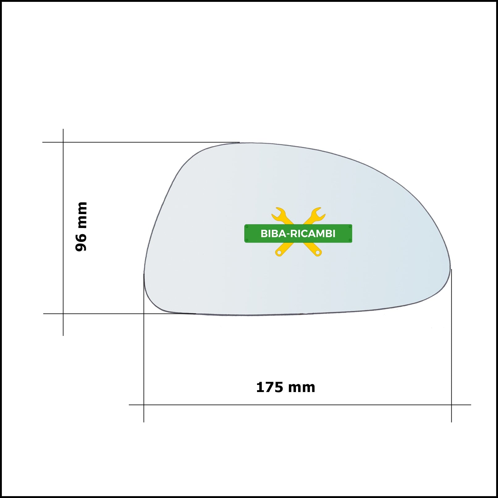 Vetro Specchio Retrovisore Asferico Lato Sx-Guidatore Per Suzuki Alto (FF) dal 2004-2009 BIBA-RICAMBI