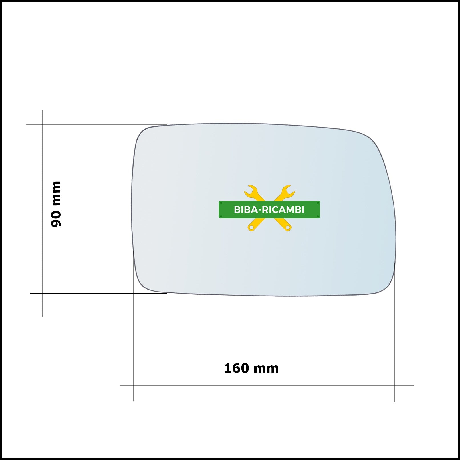 Vetro Specchio Retrovisore Asferico Lato Sx-Guidatore Per Kia Picanto I (SA) dal 2004-2008 BIBA-RICAMBI
