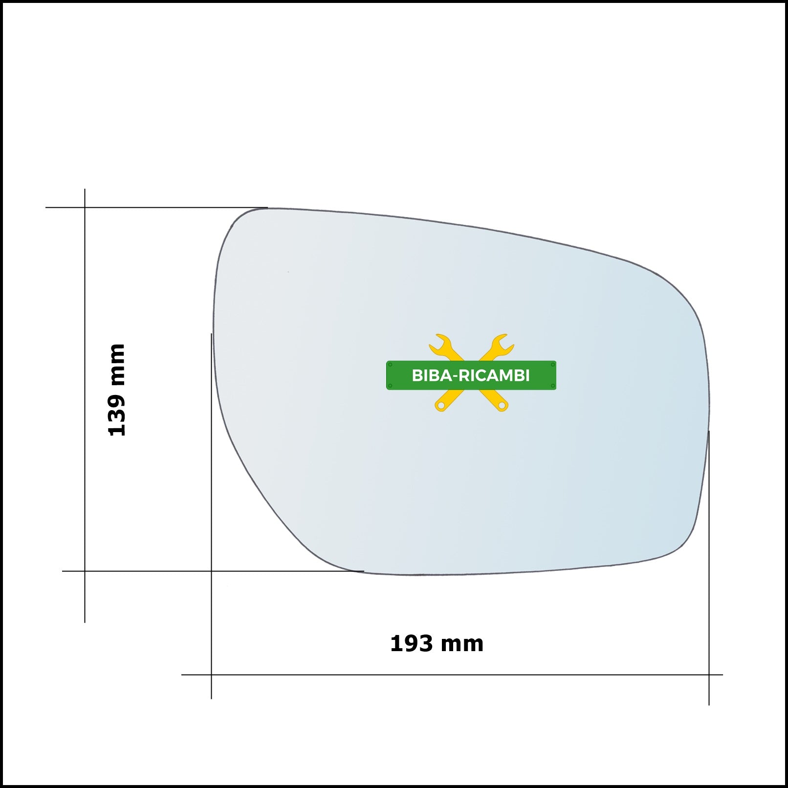 Vetro Specchio Retrovisore Lato Dx-Passeggero Per Renault Koleos I (HY) dal 2008&gt; BIBA-RICAMBI