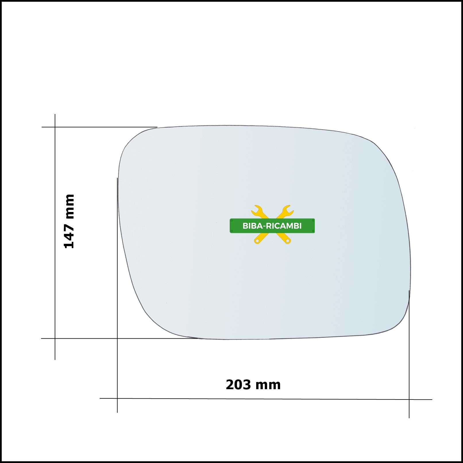 Vetro Specchio Retrovisore Lato Sx-Guidatore Per Vw Touareg I (7LA) solo dal 2002-2009 BIBA-RICAMBI