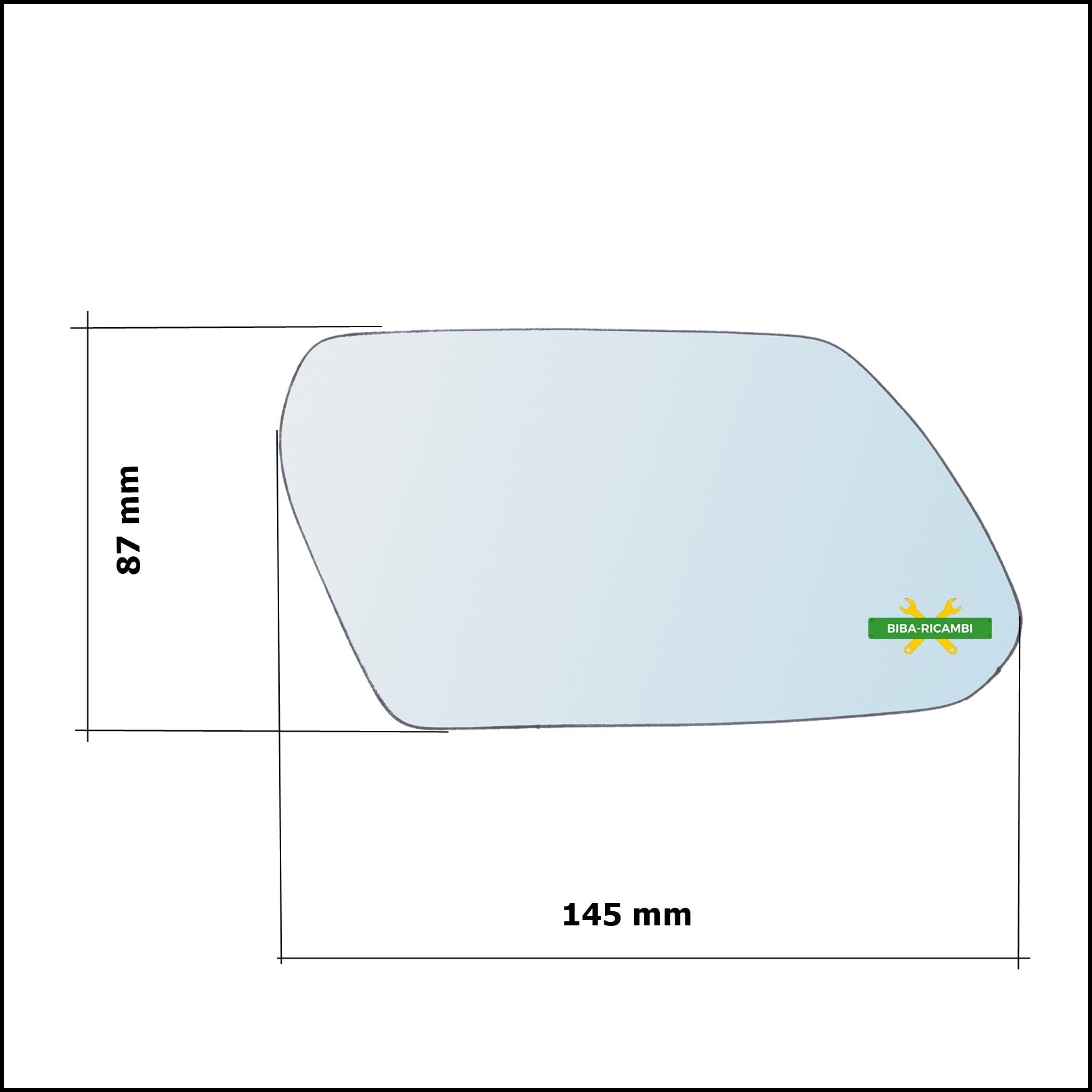 Vetro Specchio Retrovisore Cromato Lato Sx-Guidatore Per Ford Mondeo III solo dal 2000-2004 BIBA-RICAMBI