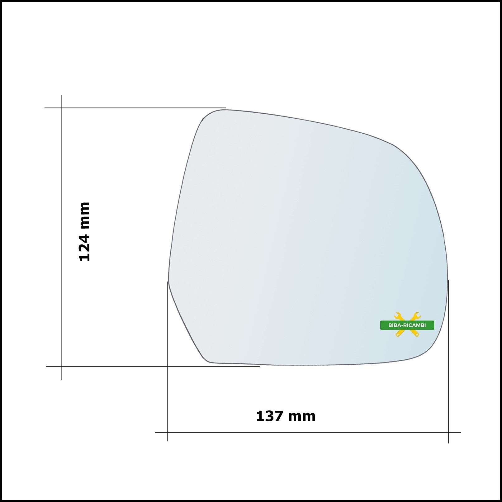 Piastra Retrovisore Termica Asferica Lato Sx-Guidatore Per Dacia Lodgy dal 2012&gt; BIBA-RICAMBI