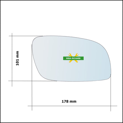 Piastra Retrovisore Termica Lato Sx-Guidatore Per Volkswagen Touran I (1T1) dal 2003-2010 BIBA-RICAMBI