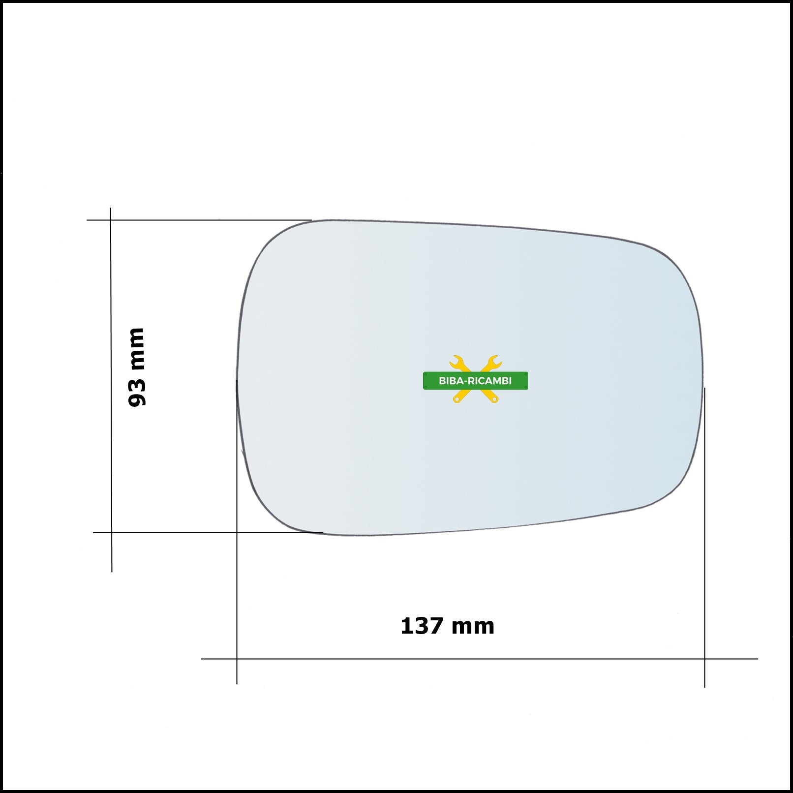 Vetro Specchio Retrovisore Asferico Lato Sx-Guidatore Per Ford Fiesta V (JH) solo dal 2001-2005 BIBA-RICAMBI