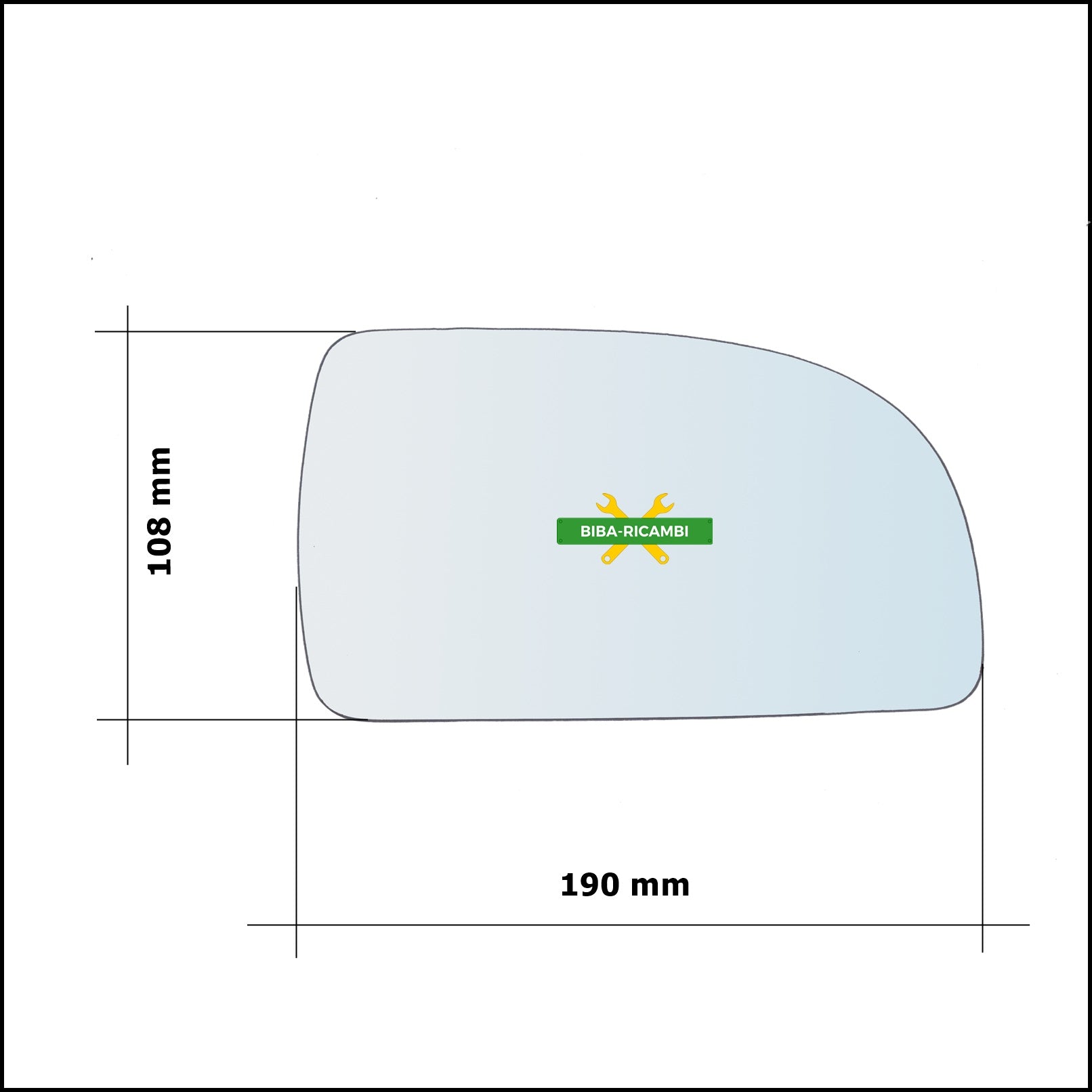 Vetro Specchio Retrovisore Asferico Lato Sx-Guidatore Per Kia Carens II (FJ) dal 2002-2006 BIBA-RICAMBI