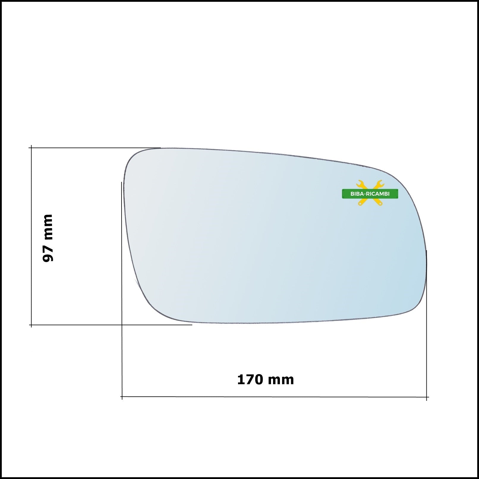 Vetro Specchio Retrovisore Cromato Lato Dx-Passeggero Per Skoda Octavia  I (1U) solo dal 1996-2005 BIBA-RICAMBI