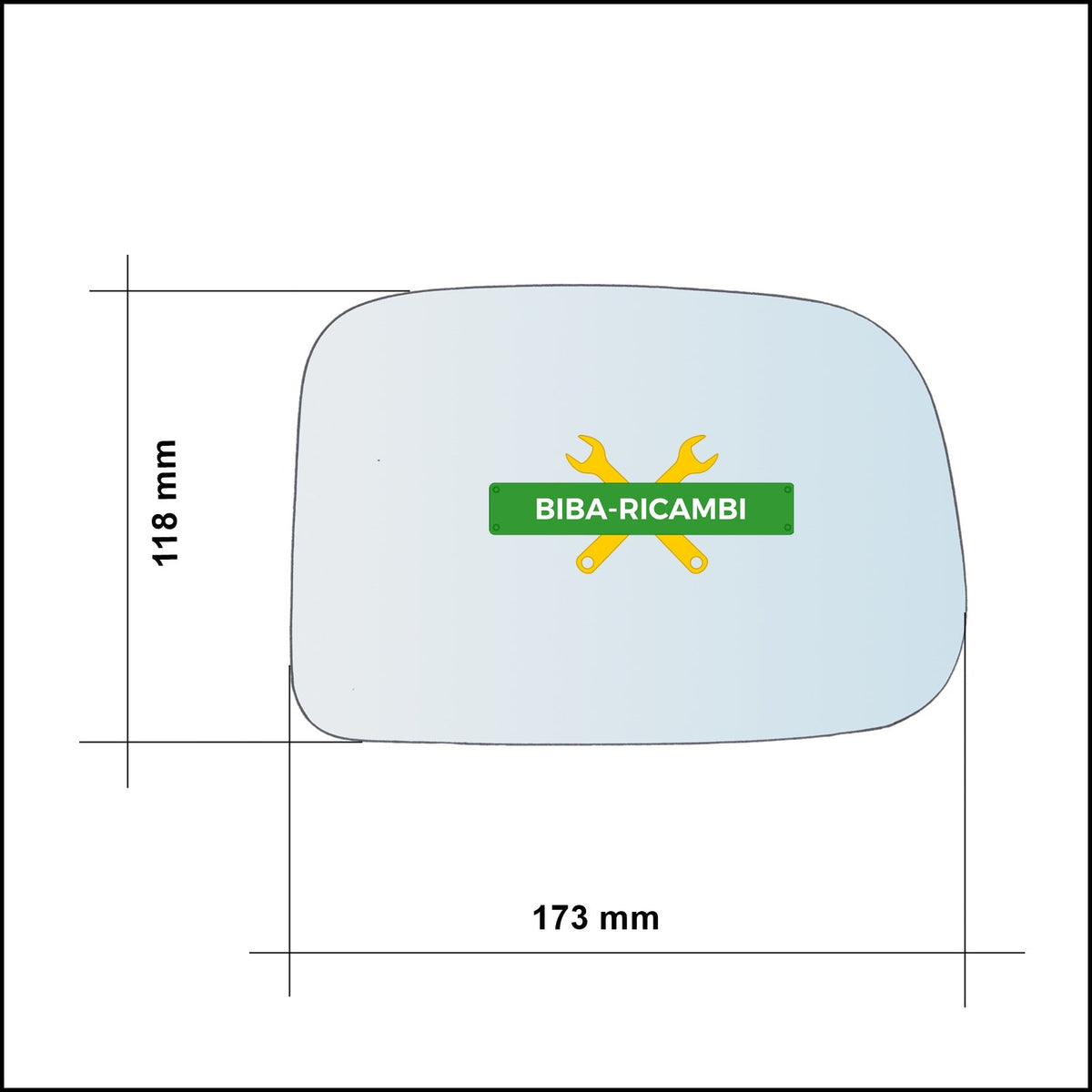 Vetro Specchio Retrovisore Asferico Lato Sx-Guidatore Per Toyota Hilux VI Pick-up (N1) solo dal 1994-2001 BIBA-RICAMBI