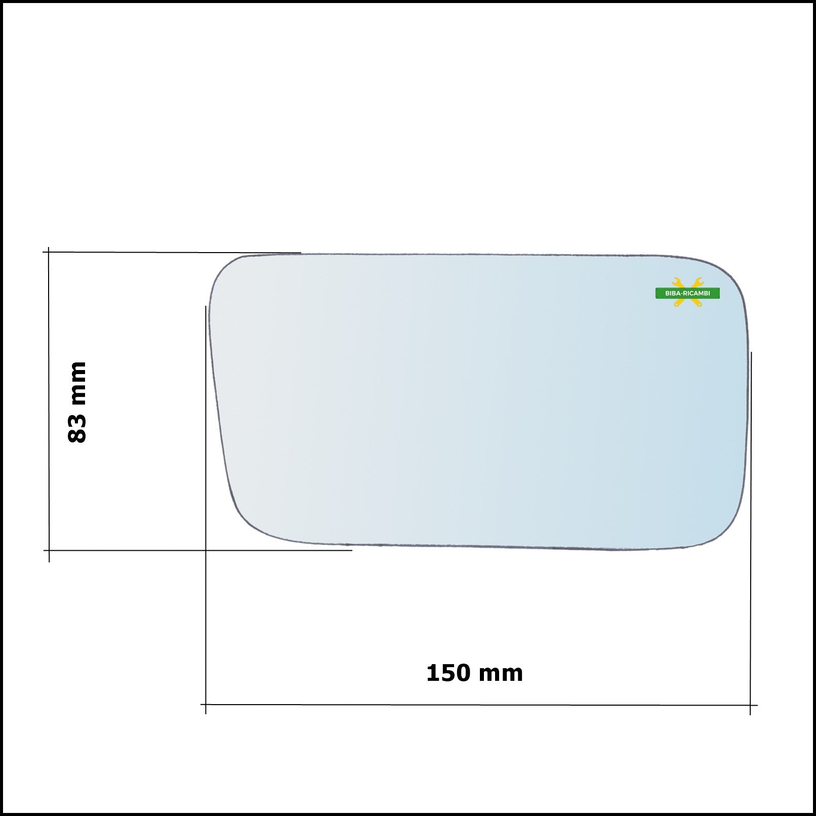 Vetro Specchio Retrovisore Cromato Lato Sx-Guidatore Per Fiat Cinquecento Sporting (170) dal 1994-1998 BIBA-RICAMBI