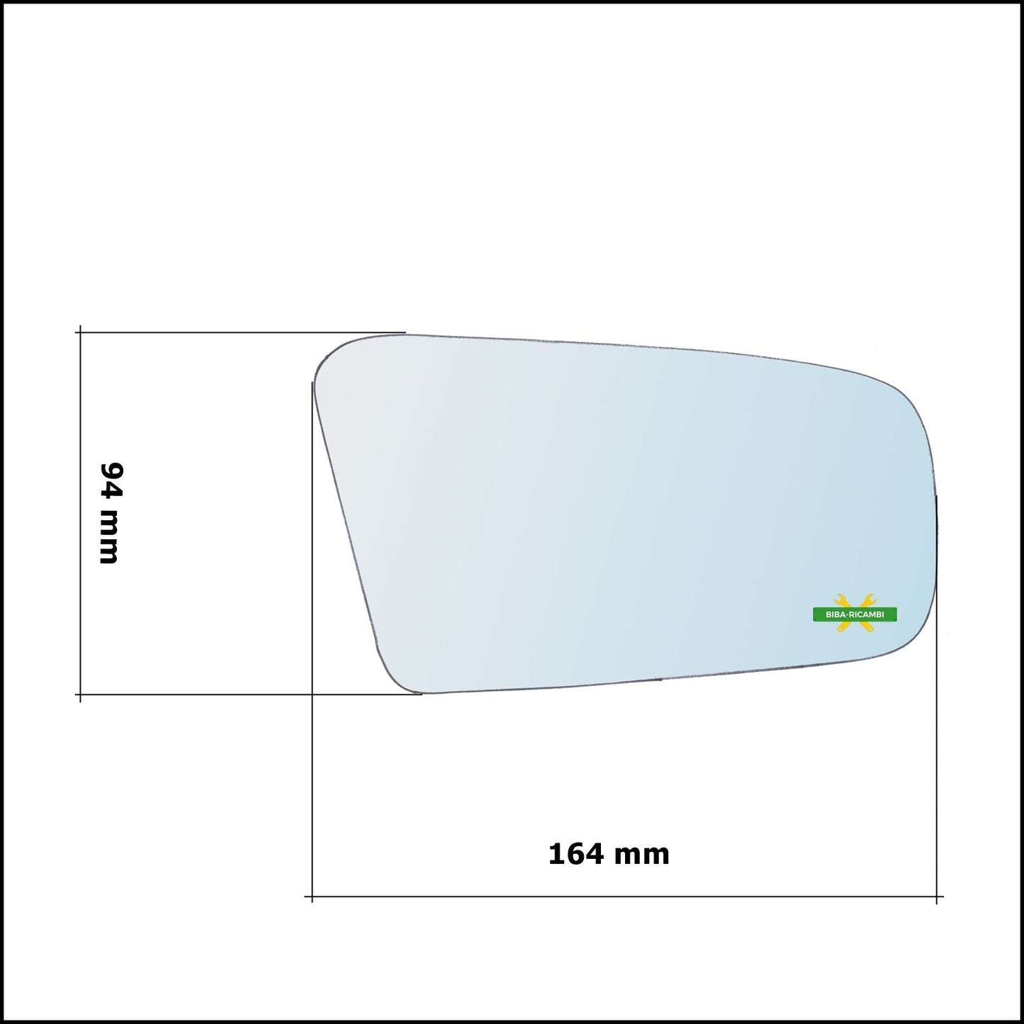 Vetro Specchio Retrovisore Cromato Lato Dx-Passeggero Per Mazda 323 F IV (BG) dal 1990-1993 BIBA-RICAMBI