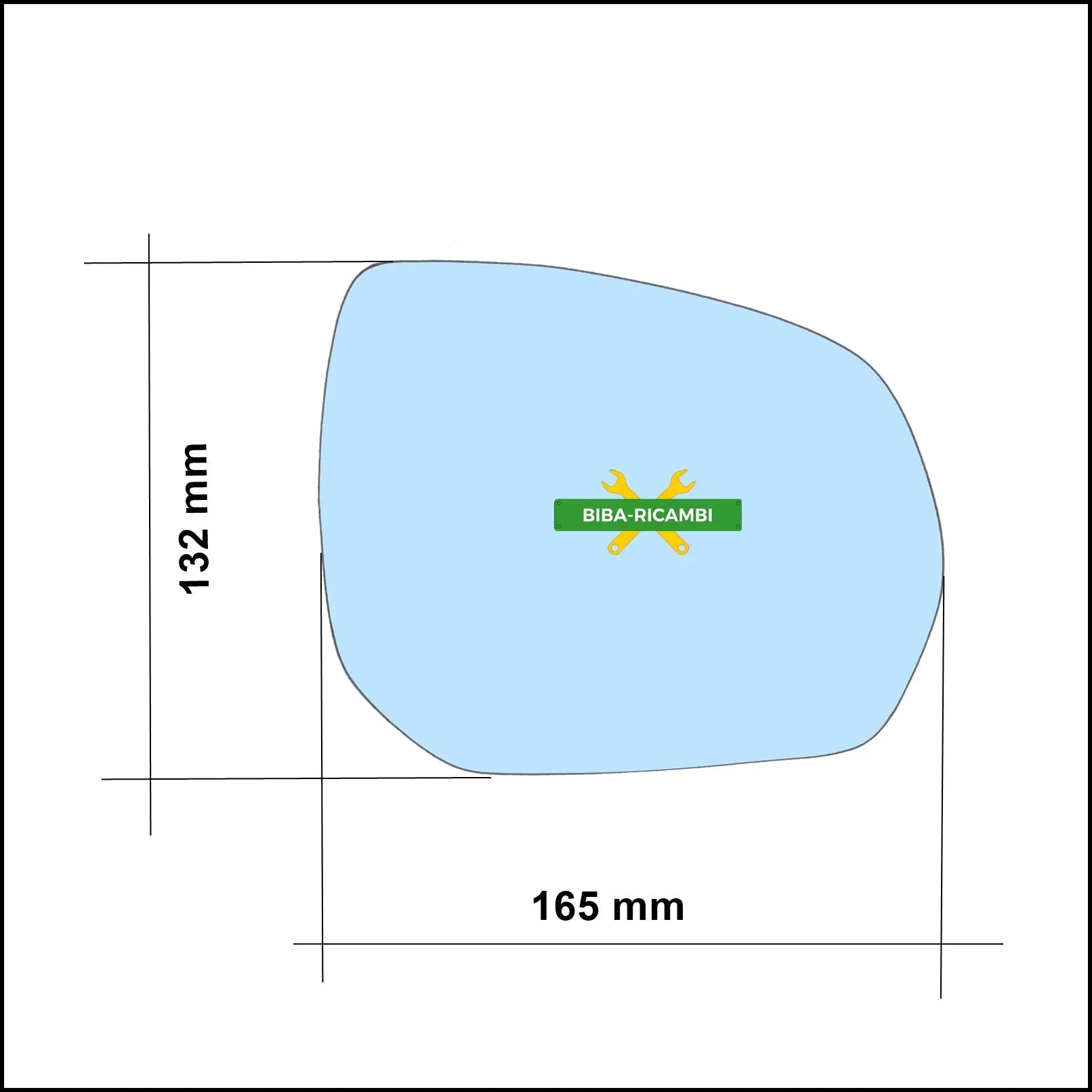 Piastra Specchio Azzurrato Termico Asferico Lato Sx-Guidatore Per Peugeot 5008 (0U) dal 2009> BIBA-RICAMBI