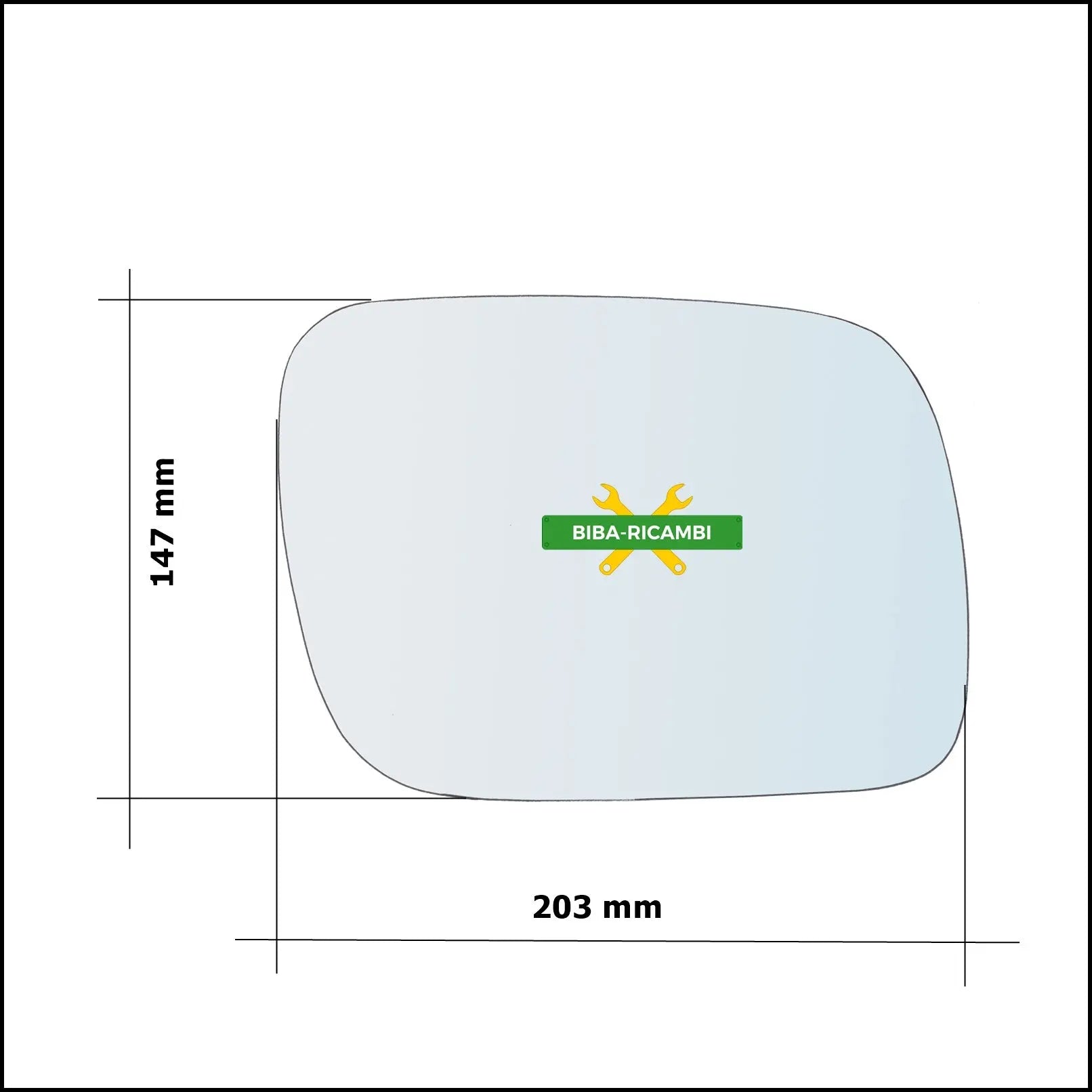 Piastra Specchio Retrovisore Termica Lato Sx-Guidatore Per Vw Touareg I (7LA) solo dal 2002-2009 BIBA-RICAMBI