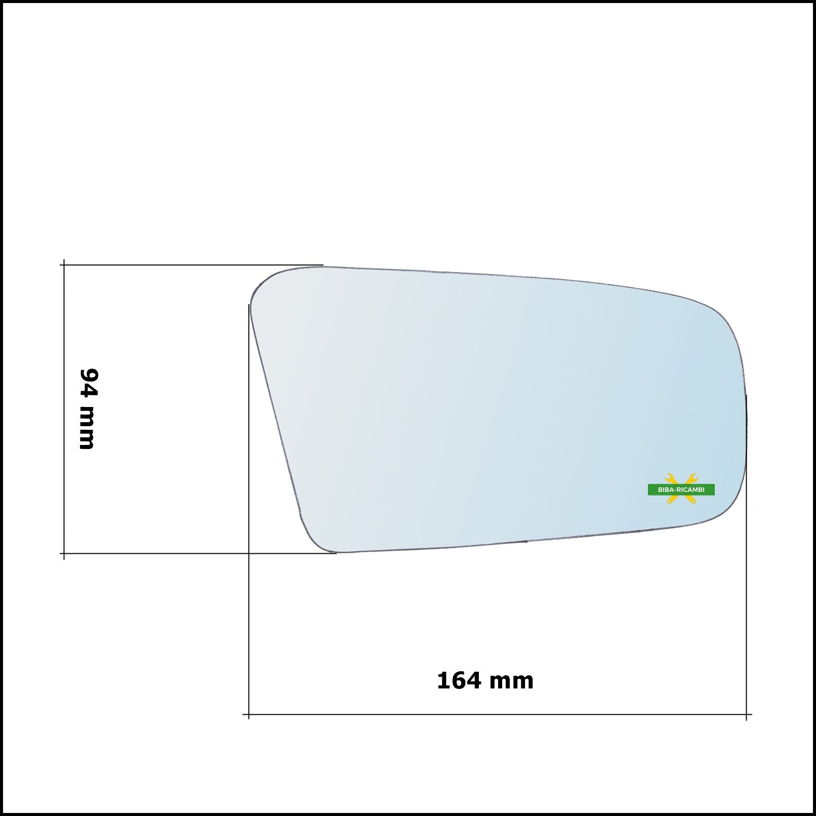 Vetro Specchio Retrovisore Cromato Asferico Lato Sx-Guidatore Per Mazda 323 F IV (BG) dal 1990-1993 BIBA-RICAMBI