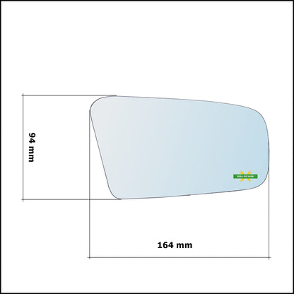 Vetro Specchio Retrovisore Cromato Lato Sx-Guidatore Per Mazda 323 F IV (BG) dal 1990-1993 BIBA-RICAMBI