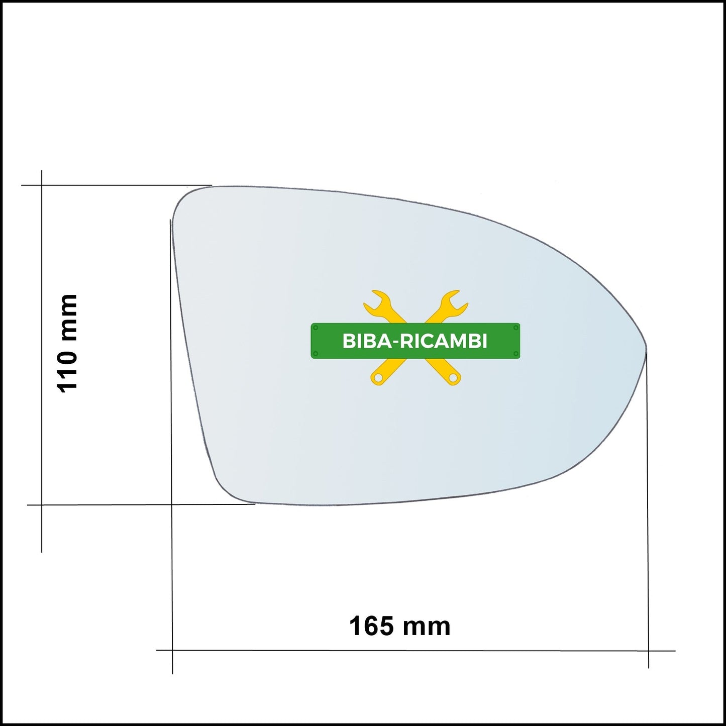 Vetro Specchio Retrovisore Cromato Asferico Lato Sx-Guidatore Per Volkswagen Passat VI (3G) dal 2014&gt; BIBA-RICAMBI