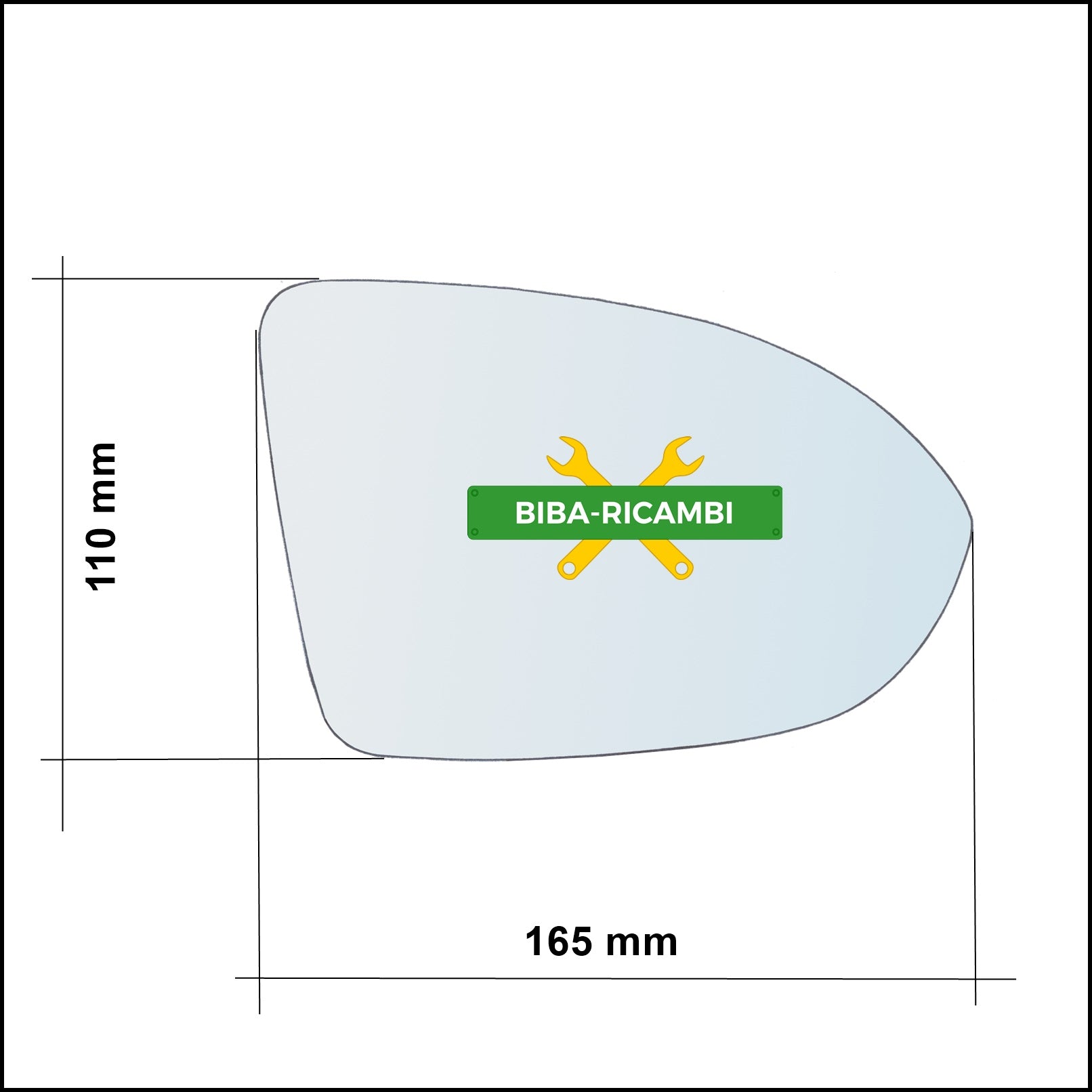 Vetro Specchio Retrovisore Cromato Asferico Lato Sx-Guidatore Per Volkswagen Passat VI (3G) dal 2014&gt; BIBA-RICAMBI