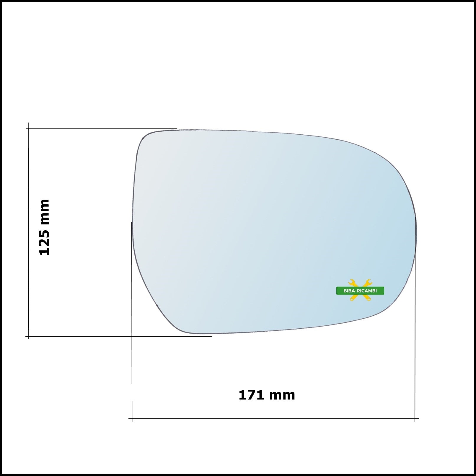 Vetro Specchio Retrovisore Cromato Lato Dx-Passeggero Per Mazda MPV II (LW) dal 1999-2003 BIBA-RICAMBI