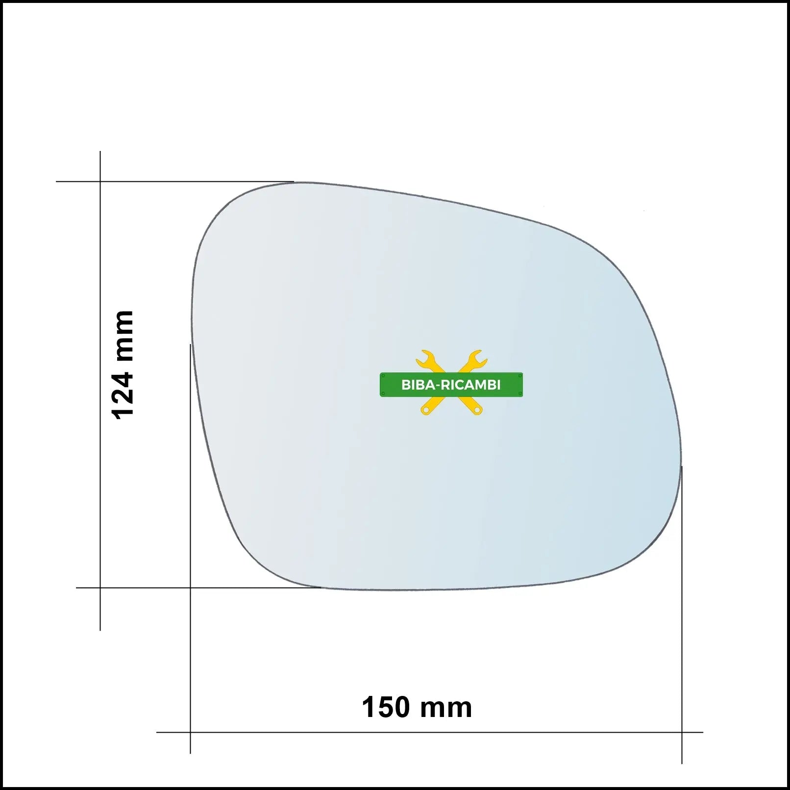 Vetro Specchio Retrovisore Cromato Asferico Lato Dx-Passeggero Per Seat Altea XL (5P5) solo dal 2007> BIBA-RICAMBI