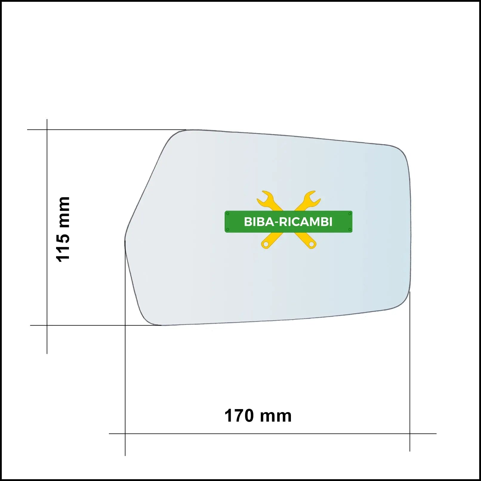 Vetro Specchio Retrovisore Cromato Lato Sx-Guidatore Per Skoda Favorit (781) dal 1989-1994 BIBA-RICAMBI