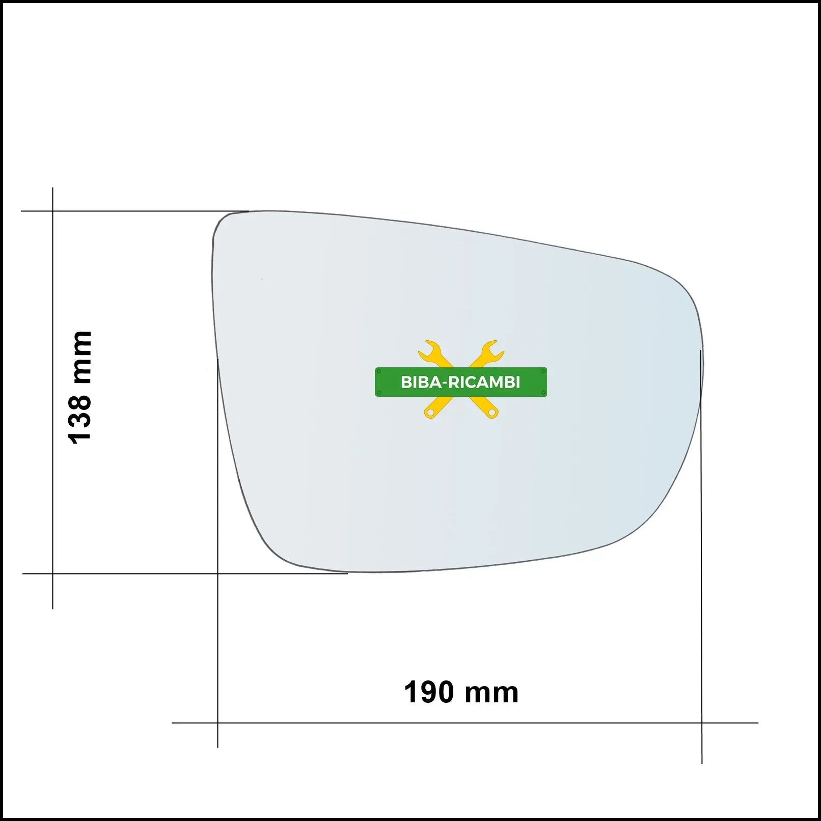 Vetro Specchio Retrovisore Cromato Asferico Lato Sx-Guidatore Per Kia Carens IV dal 2013&gt; BIBA-RICAMBI