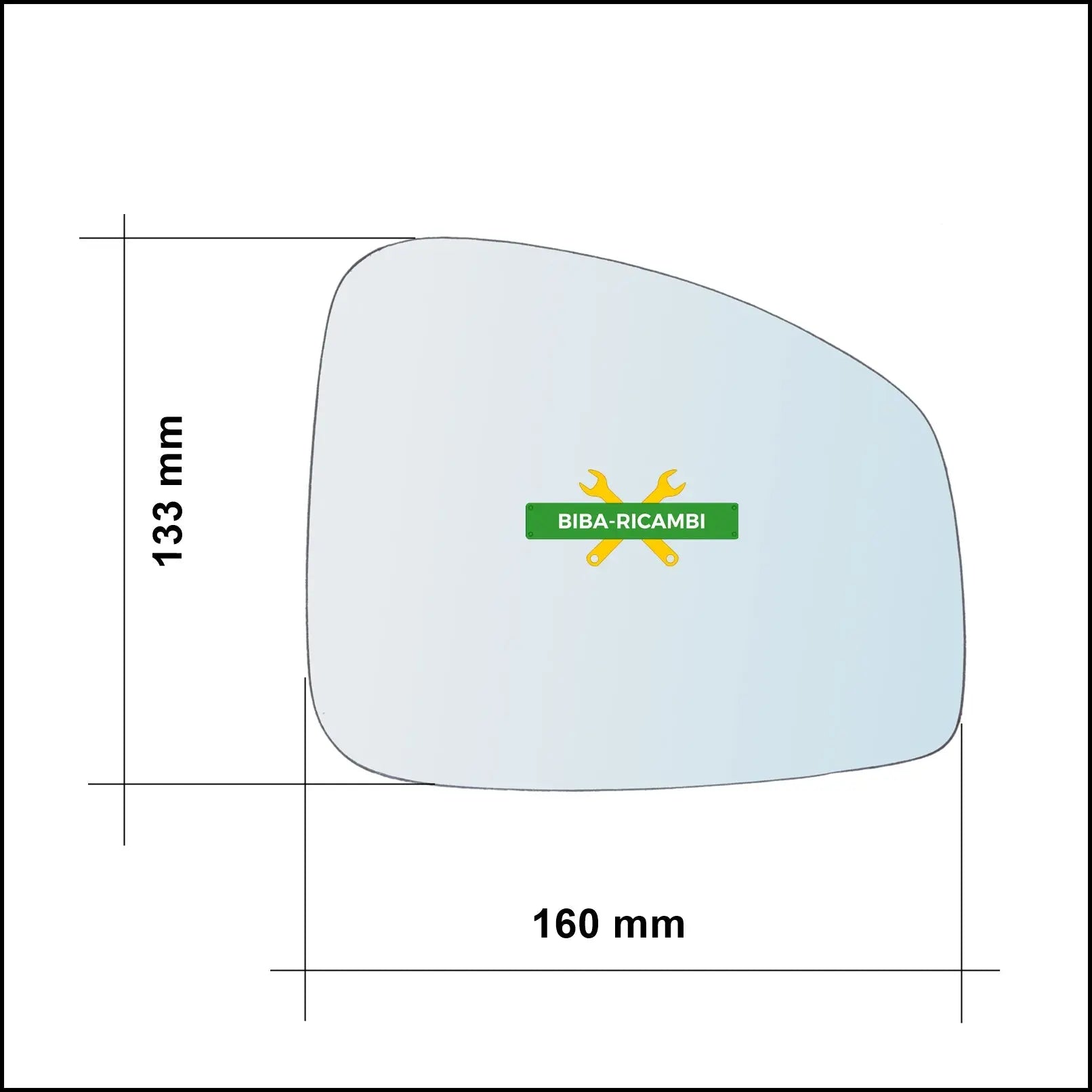 Piastra Specchio Retrovisore Termica Asferica Lato Sx-Guidatore Per Renault Scenic III (JZ0/1) dal 2009> BIBA-RICAMBI