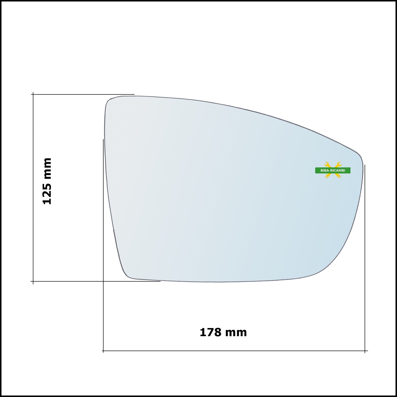 V. Piastra Specchio Retrovisore Asferica Lato Sx-Guidatore Per Ford Ecosport dal 2011> BIBA-RICAMBI