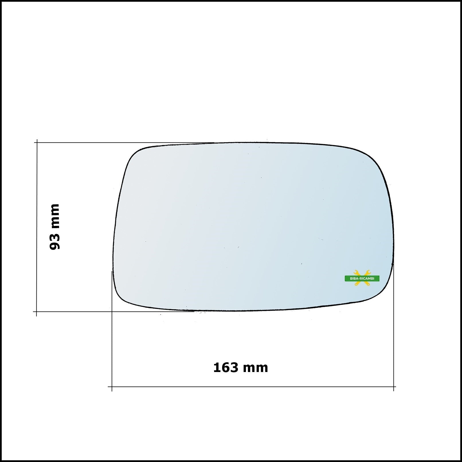 Vetro Specchio Retrovisore Cromato Lato Dx-Passeggero Per Toyota Corolla II (E11) dal 1995-2002 BIBA-RICAMBI