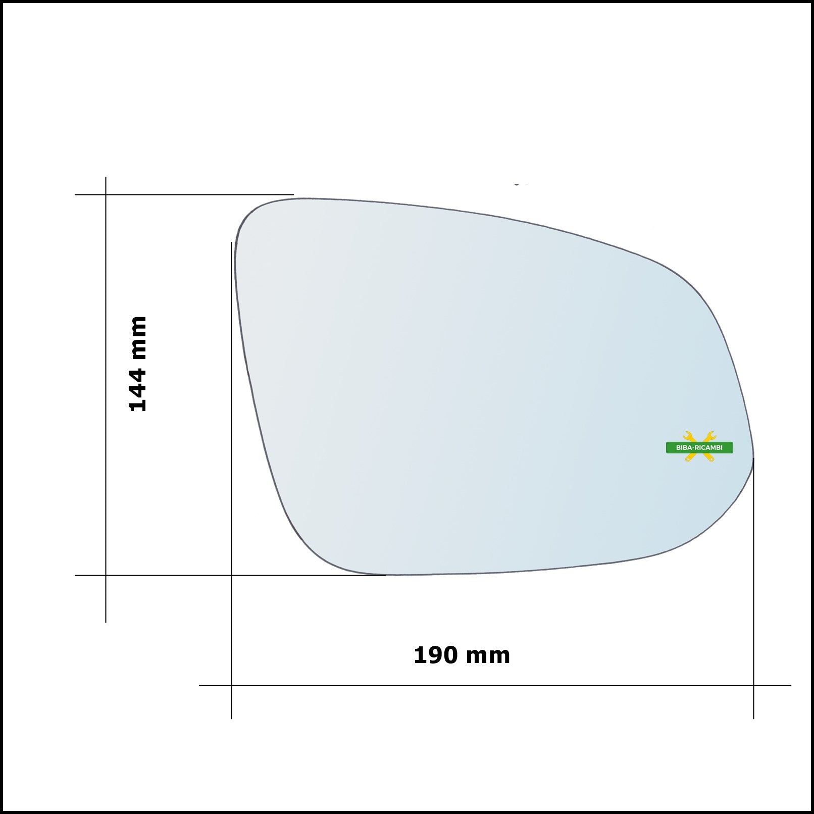 Piastra Specchio Retrovisore Termica Lato Sx-Guidatore Per Toyota Rav 4 IV (A4) dal 2012> (Attacco Quadrato) BIBA-RICAMBI