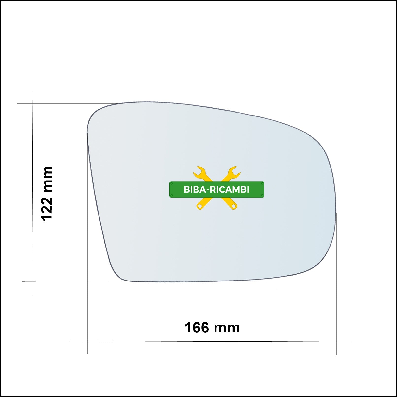 Vetro Specchio Retrovisore Lato Dx-Passeggero Per Mercedes GL I (X164) solo dal 2006-2009 BIBA-RICAMBI